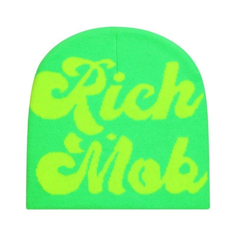 Jacquard Letter Cuffless Beanie Hats CSB01 (4)