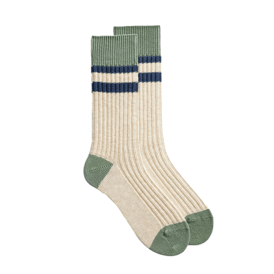 Orca or Patchwork Ribbed Crew Socks WAS01 Orca or Patchwork Ribbed Crew Socks WAS01