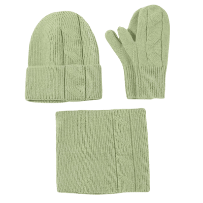 Winter 3-Piece Set Beanie + Scarf + Mittens WA01 (4) Winter 3-Piece Set Beanie + Scarf + Mittens WA01 (4)