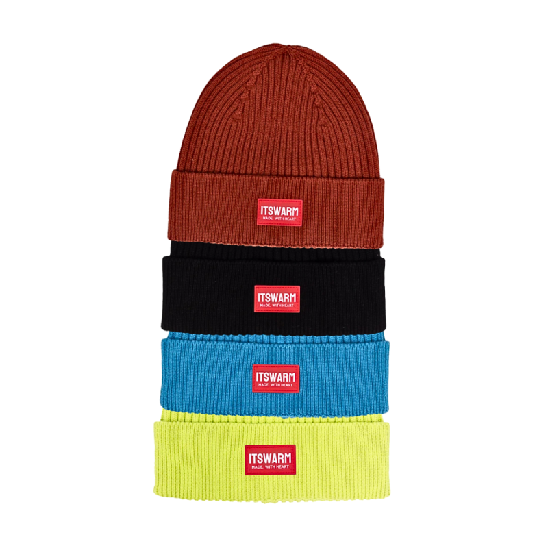 Silicone Patch Plain Cuffed Beanies Wb2410-18 (5)
