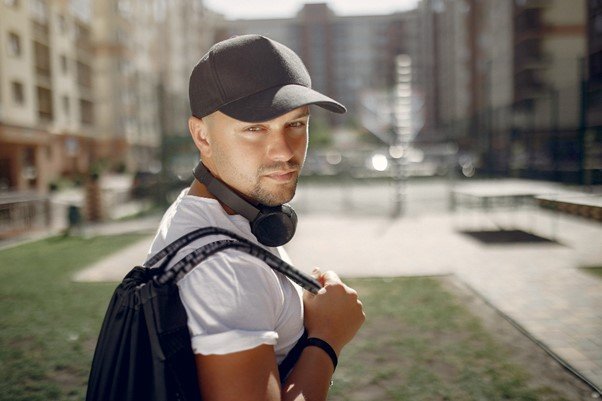 a man wearing a baseball cap