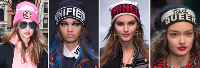 cappelli lavorati a maglia con slogan divertenti
