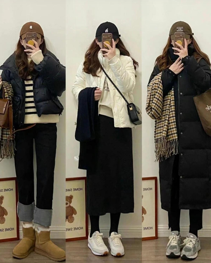 Pufferjacke + Midirock