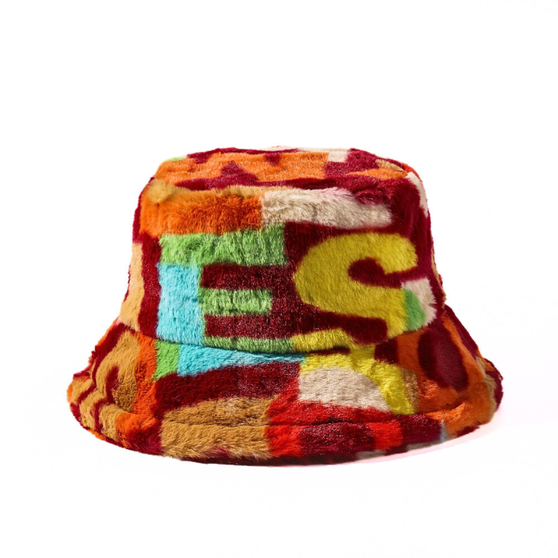 Cappelli a secchiello in pelliccia sintetica jacquard colorata Wwbh2410-03 (3)