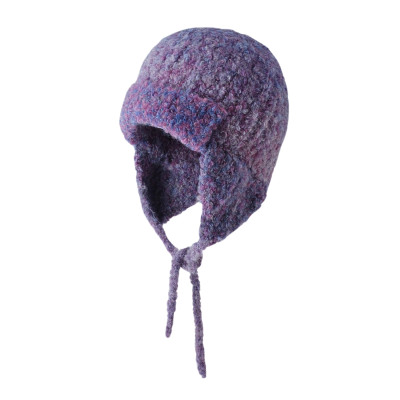 Custom Variegated Knit Earflap Beanies Wt2410-8 (4) Custom Variegated Knit Earflap Beanies Wt2410-8 (4)