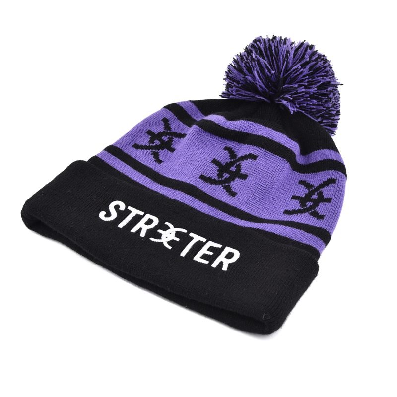 Embroidered Jacquard Knitted Pompom Beanie KN2101251 (2) Embroidered Jacquard Knitted Pompom Beanie KN2101251 (2)