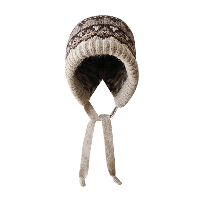 Variegated Knitted Long Earflap Beanies Wbeh2410-03 (3) Variegated Knitted Long Earflap Beanies Wbeh2410-03 (3)