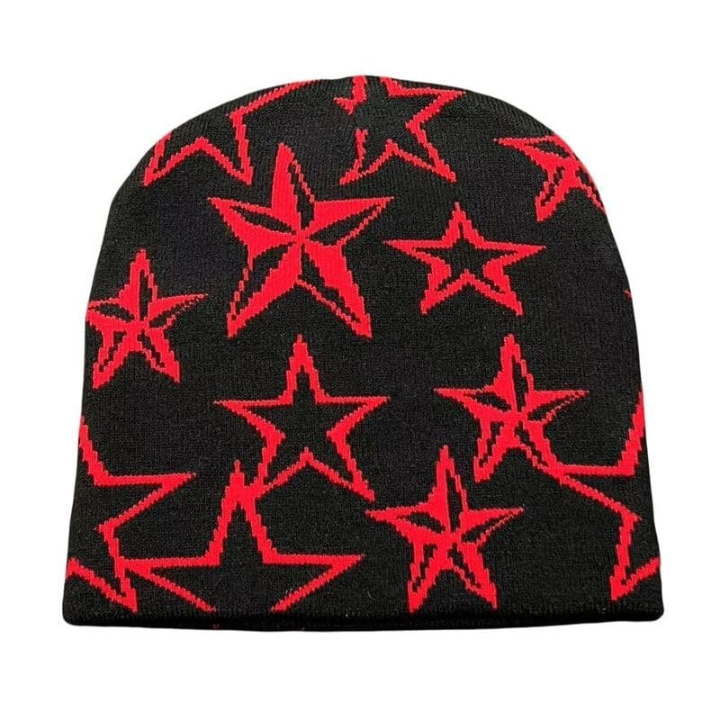 Maßgeschneiderte, manschettenlose Acryl-Jacquard-Mütze mit Stern-Logo für Sportler