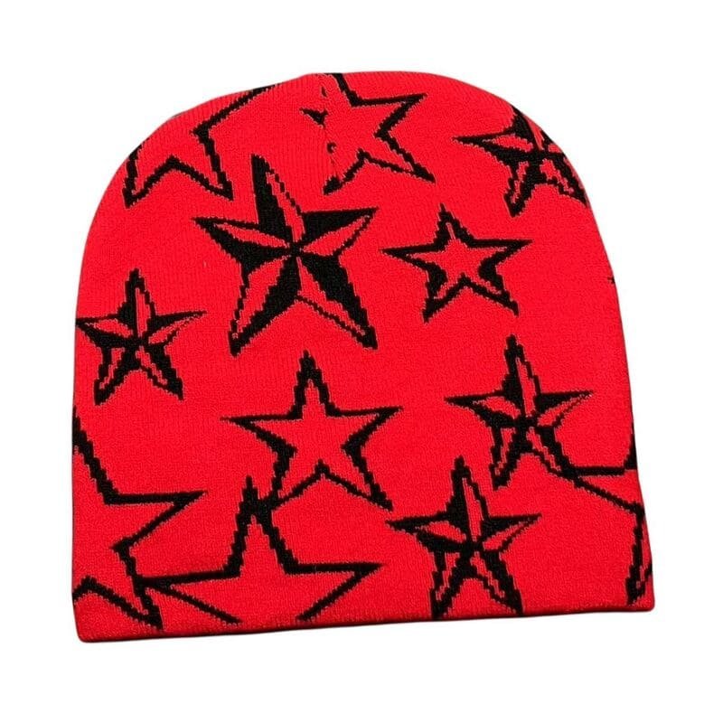 Maßgeschneiderte, manschettenlose Acryl-Jacquard-Mütze mit Stern-Logo für Sportler