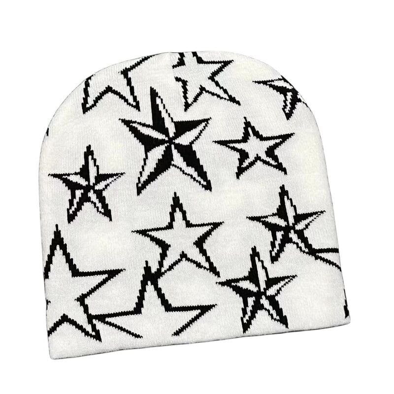Maßgeschneiderte, manschettenlose Acryl-Jacquard-Mütze mit Stern-Logo für Sportler