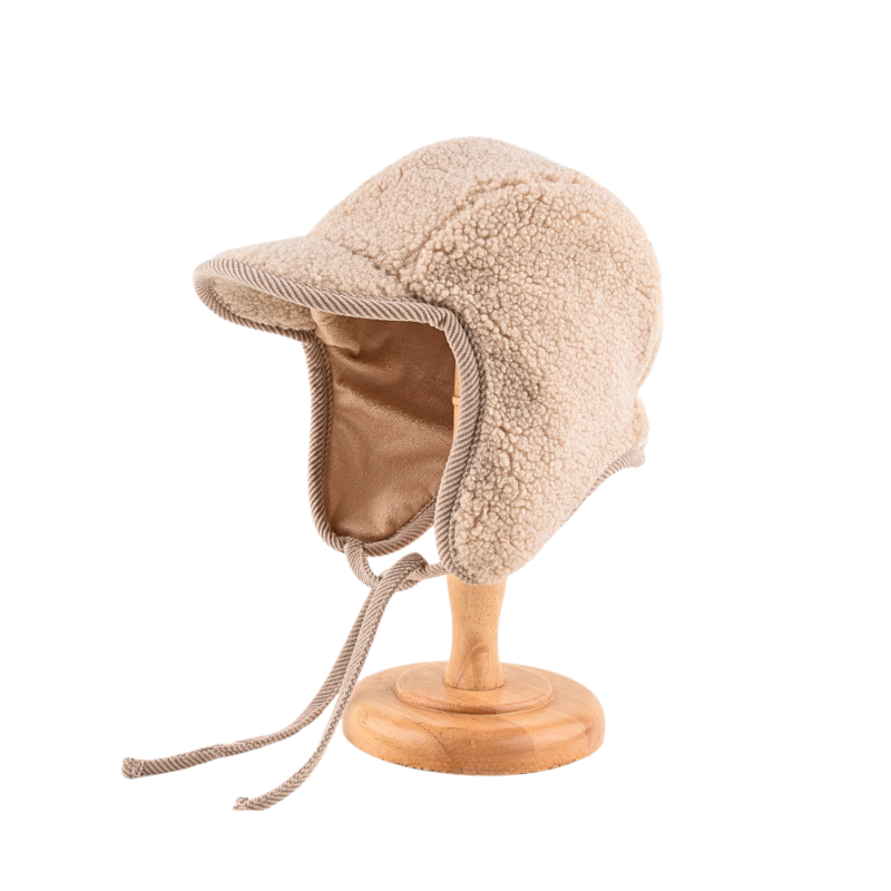 Cappelli invernali personalizzati con paraorecchie in peluche liscio - kaki We2410-9 (2)