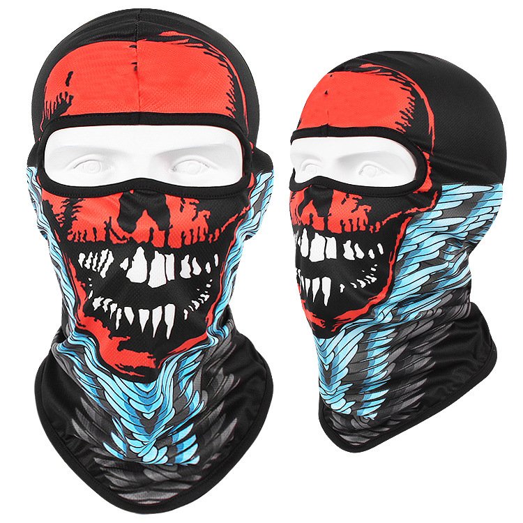 Outdoor-Sport-Polyester-Sublimations-CS-Vollgesichtsmaske mit Kapuze