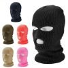 Cappello invernale con maschera da sci a 3 fori in acrilico colorato puro di design