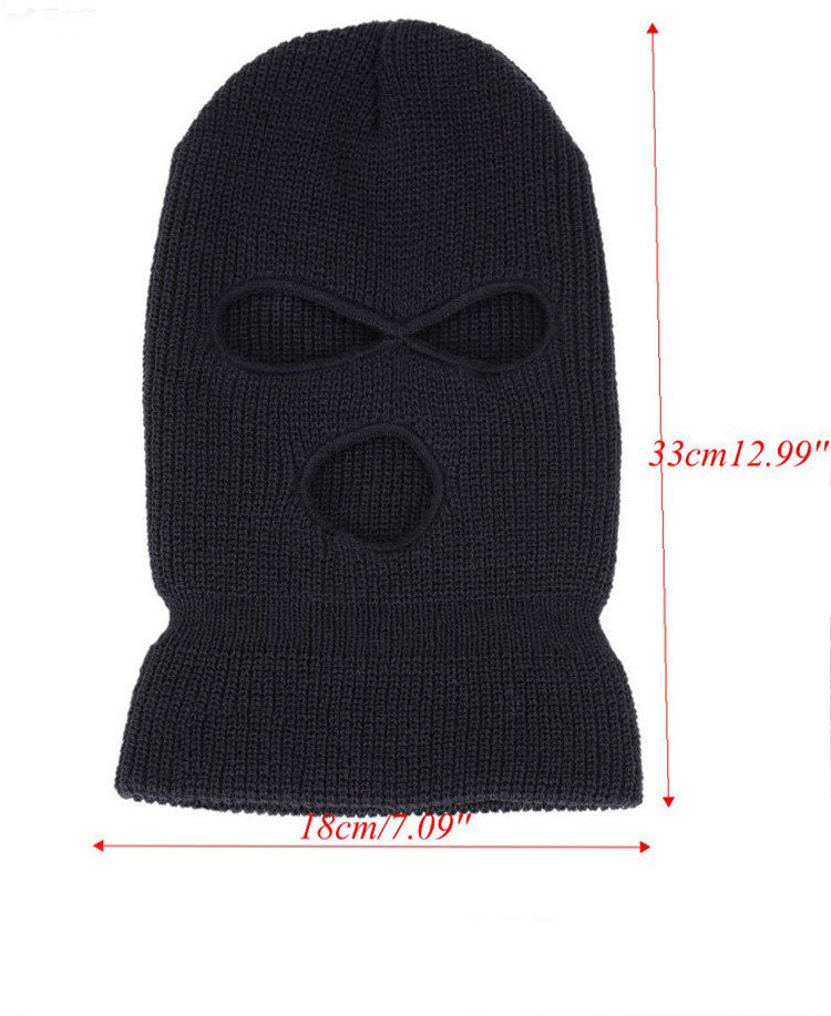 Cappello invernale con maschera da sci a 3 fori in acrilico colorato puro di design