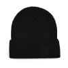 Bonnet noir uni à revers tissé PB-FB0004, dos