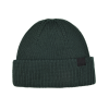 Berretti con risvolto in maglia con etichetta tessuta rPET verde scuro 100% PB-FA0005