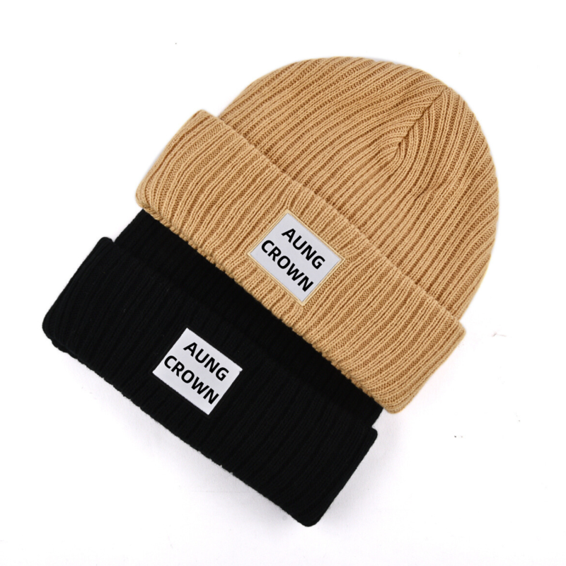 Bestickte, gewebte Patch-Beanie mit Umschlag – Combo-1 PB-FB0003