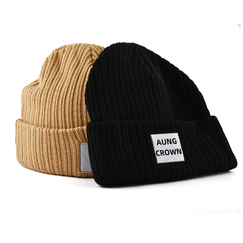 Bestickte, gewebte Patch-Beanies mit Umschlag – Combo-2 PB-FB0003