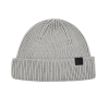 Berretti con risvolto in maglia con etichetta tessuta in rPET grigio 100% PB-FA0005