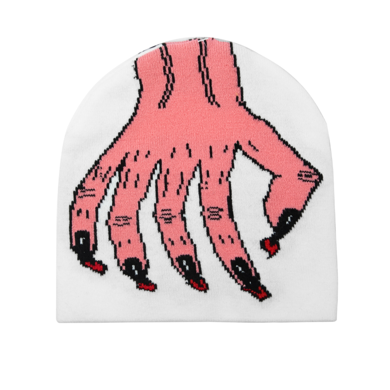 Berretto senza risvolto con motivo jacquard lavorato a maglia BS-231017-2