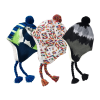 Cappelli invernali con paraorecchie e pompon in jacquard per bambini Wk2410-012 (10)