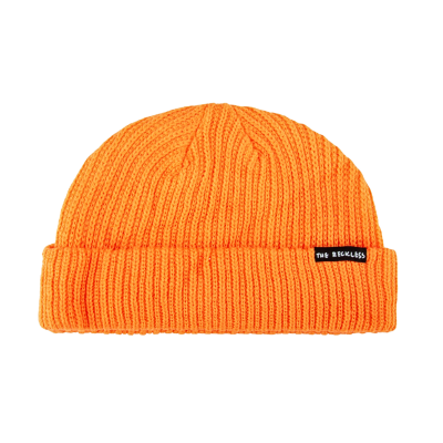 Orange Woven Label Cuffed Fisherman Beanies BF-230915-01 Orange Woven Label Cuffed Fisherman Beanies BF-230915-01