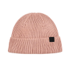 Berretti con risvolto in maglia con etichetta tessuta in rPET rosa 100% PB-FA0005