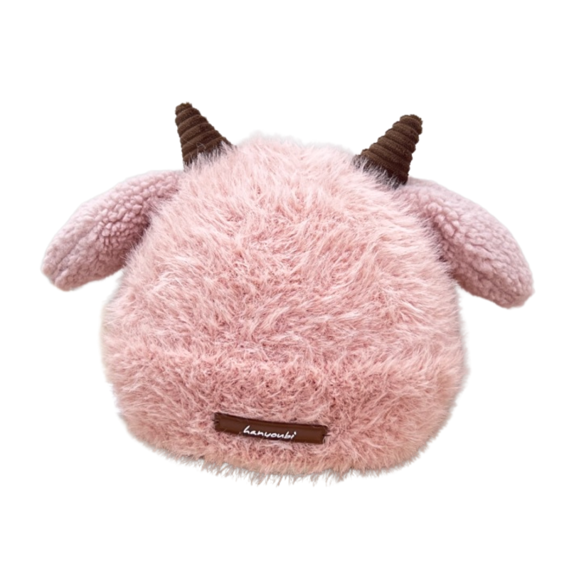 Cappelli invernali rosa con corna e orecchie di capra per bambini piccoli Wk2410-015
