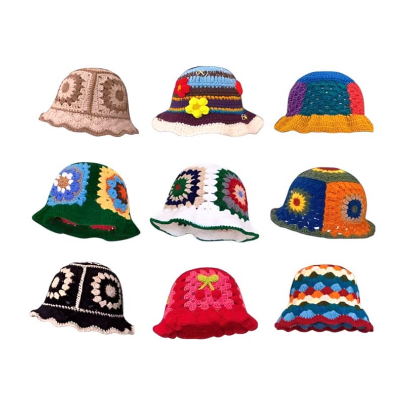Cappello da pescatore lavorato a maglia, nuovo modello estivo colorato personalizzabile