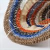 Handgefertigter, farbenfroher Sonnenhut für Damen mit breiter Krempe aus gestricktem Häkelgarn