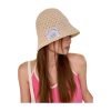 Cappello da pescatore in maglia con logo personalizzato e etichetta tessuta per donna, modello estivo