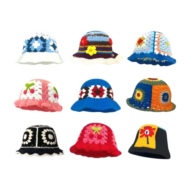 Cappello da pescatore lavorato a maglia, nuovo modello estivo colorato personalizzabile
