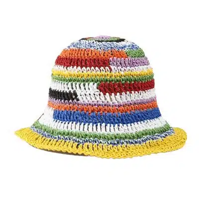 bucket66 Women Handmade Colorful Wide Brim Knitted Crochet bucket Sun Hat