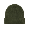 Bonnet à revers en tricot gaufré uni vert armée PB-FB0036