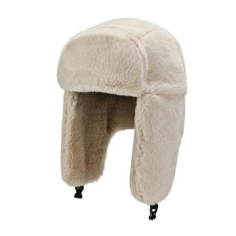 Beigefarbene Winter-Plüsch-Ohrenschützer-Trapperhüte Wt2410-10