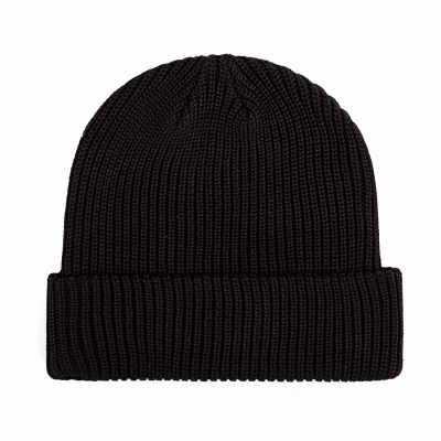 Black 100% rPET Eco Custom Plain Cuffed Beanies RP-BN06 Black 100% rPET Eco Custom Plain Cuffed Beanies RP-BN06