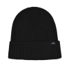 Bonnet à revers noir 100% rPET avec étiquette unie PB-FB0031