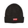 Bonnet noir personnalisé à bord-côte et maille gaufrée PB-FB0036