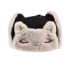 Cappelli con paraorecchie in pelliccia sintetica a quadri neri personalizzati Wt2410-20, piegati