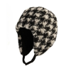 Cappelli con paraorecchie reversibili in pied-de-poule nero invernale Wbeh2410-01, immagine principale