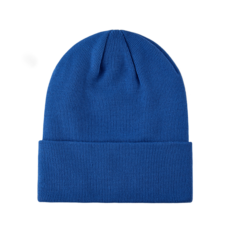 Blaue 100% rPET Eco einfarbige Mützen mit Umschlag RP-BN02
