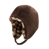 Cappelli invernali reversibili marroni con paraorecchie e motivo pied-de-poule Wbeh2410-01, lato reversibile
