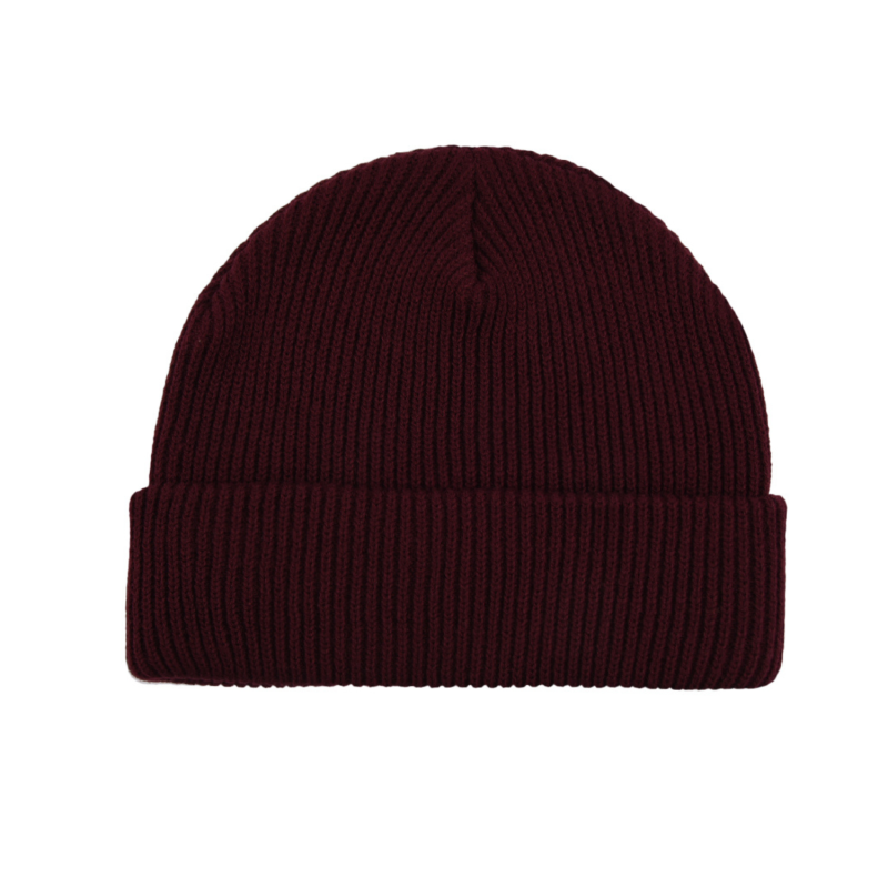 Bonnet à revers uni marron foncé avec logo personnalisé PB-FB0020