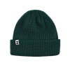 Bonnet à revers en maille gaufrée uni vert foncé personnalisé PB-FB0036
