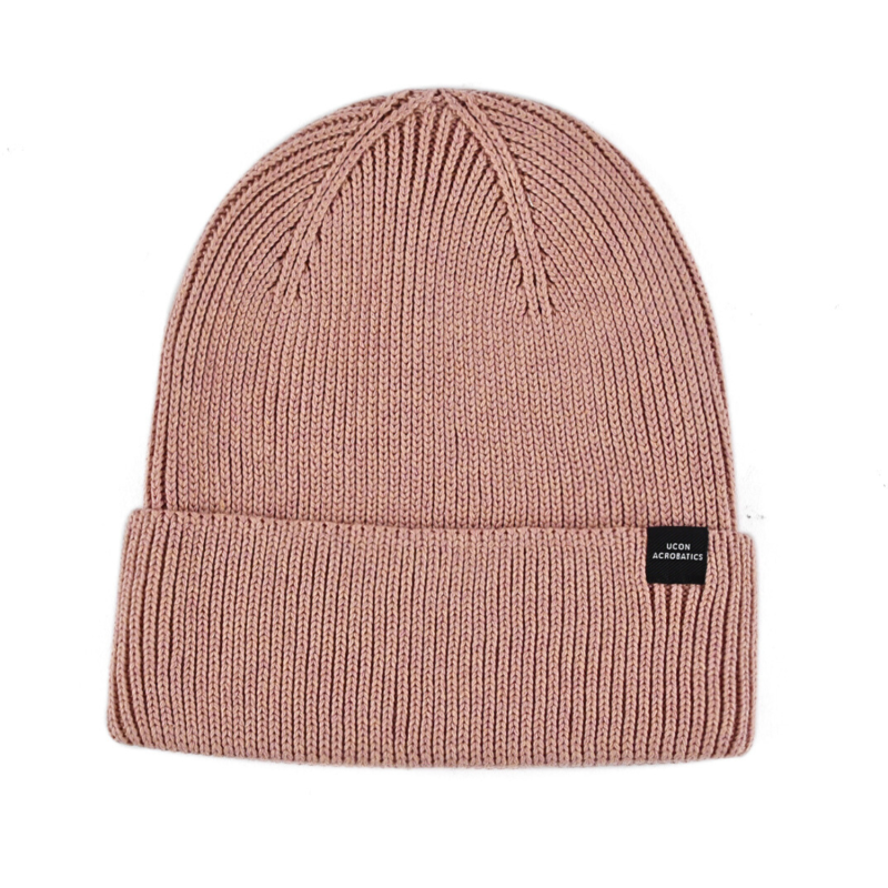 Bonnet à revers uni en rPET rose foncé 100% PB-FB0031