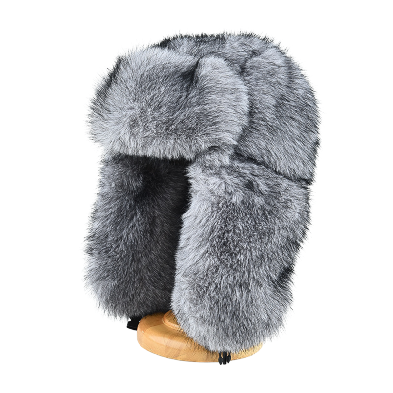 Cappelli da cacciatore con paraorecchie in morbida pelliccia sintetica grigia Wt2410-14