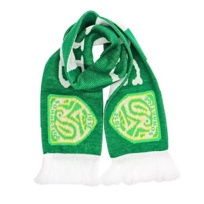 Green Jacquard Tassel Football Bar Scarves Wa2410-05 Green Jacquard Tassel Football Bar Scarves Wa2410-05