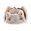 Cappelli con paraorecchie in pelliccia sintetica a quadri personalizzati color cachi Wt2410-20, piegati