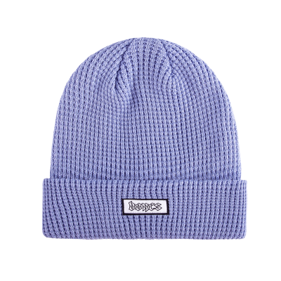 Light Purple Custom Label Waffle Cuffed Beanies SFA-230829-19 Light Purple Custom Label Waffle Cuffed Beanies SFA-230829-19