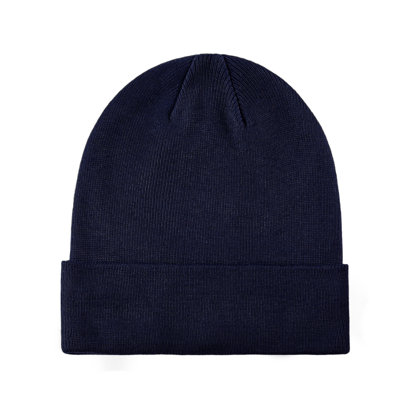 Marineblau 100% rPET Eco Einfarbige Mützen mit Umschlag RP-BN02